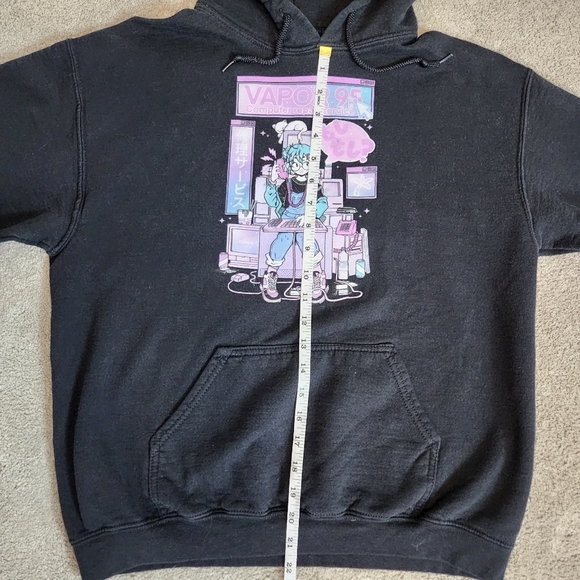 Vapor 95 Black Computer Repair Shop Graphic Hoodie Hooded Sweatshirt Size Medium - Picture 11 of 12